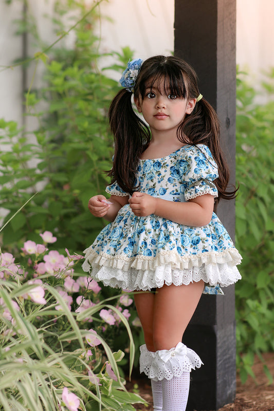 Blue Belle Skirted Romper